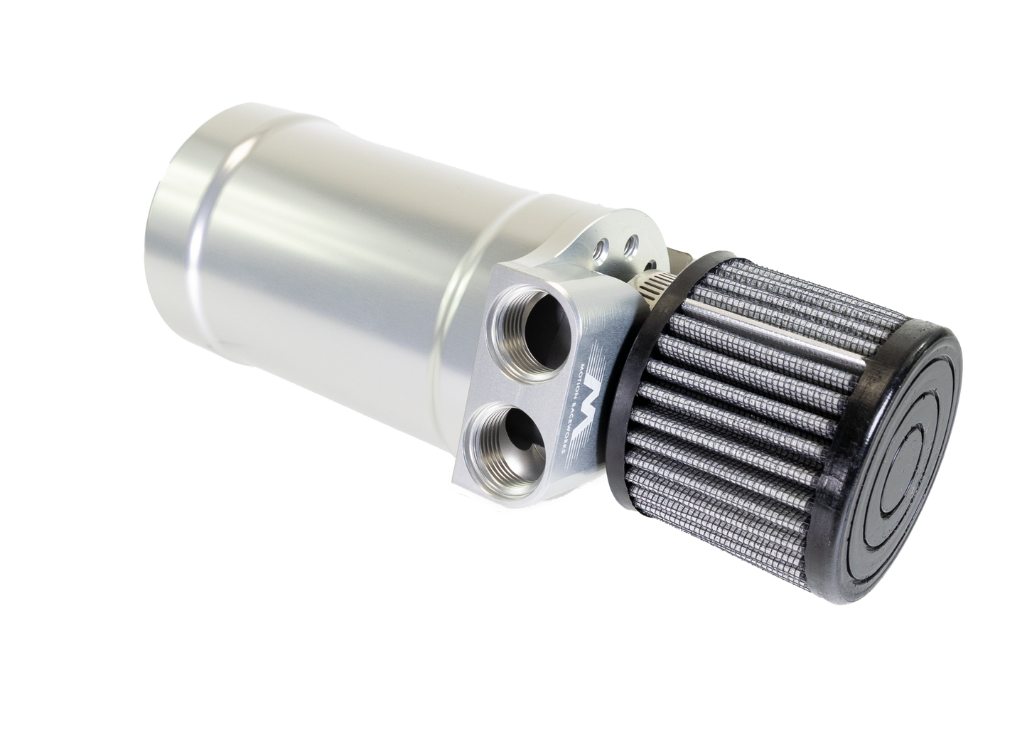 Motion Raceworks Top Loader Billet Oil Catch Can Clear Anodized ( Dual 10 AN Port ) - Motion Raceworks