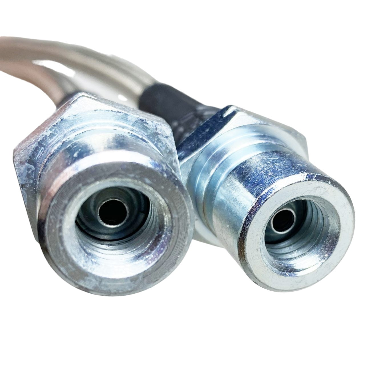 S550 & S650 Mustang F3 Brake Line Kit +9" From Stock Length -03AN 90° Female on Caliper End, 010-0250R9 - Motion Raceworks