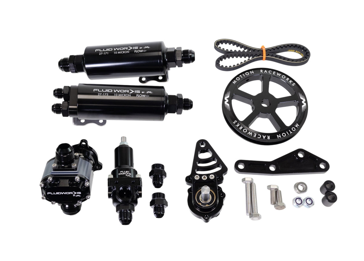 Fluidworks LS Fbody Spacing / Driver Side Mechanical Fuel System Kit w/ 6, 9, or 12gpm pump - Motion Raceworks