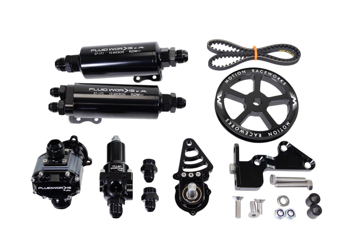 Fluidworks LS Fbody Spacing / Pass Side Mechanical Fuel System Kit w/ 6, 9 or 12gpm pump - Motion Raceworks