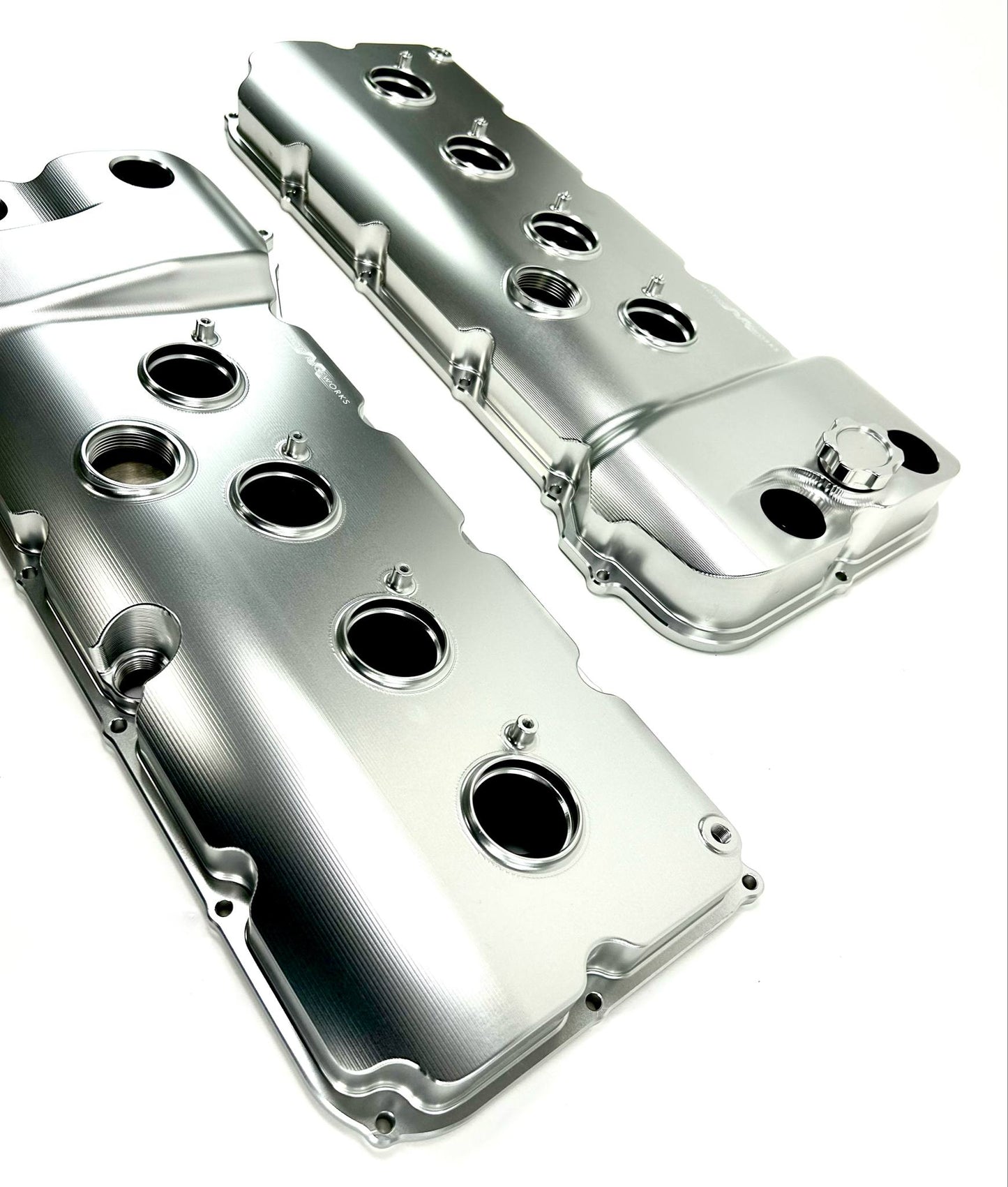 Billet Gen 1/Gen 2 Coyote VCT Valve Covers Clear Anodizing - Motion Raceworks