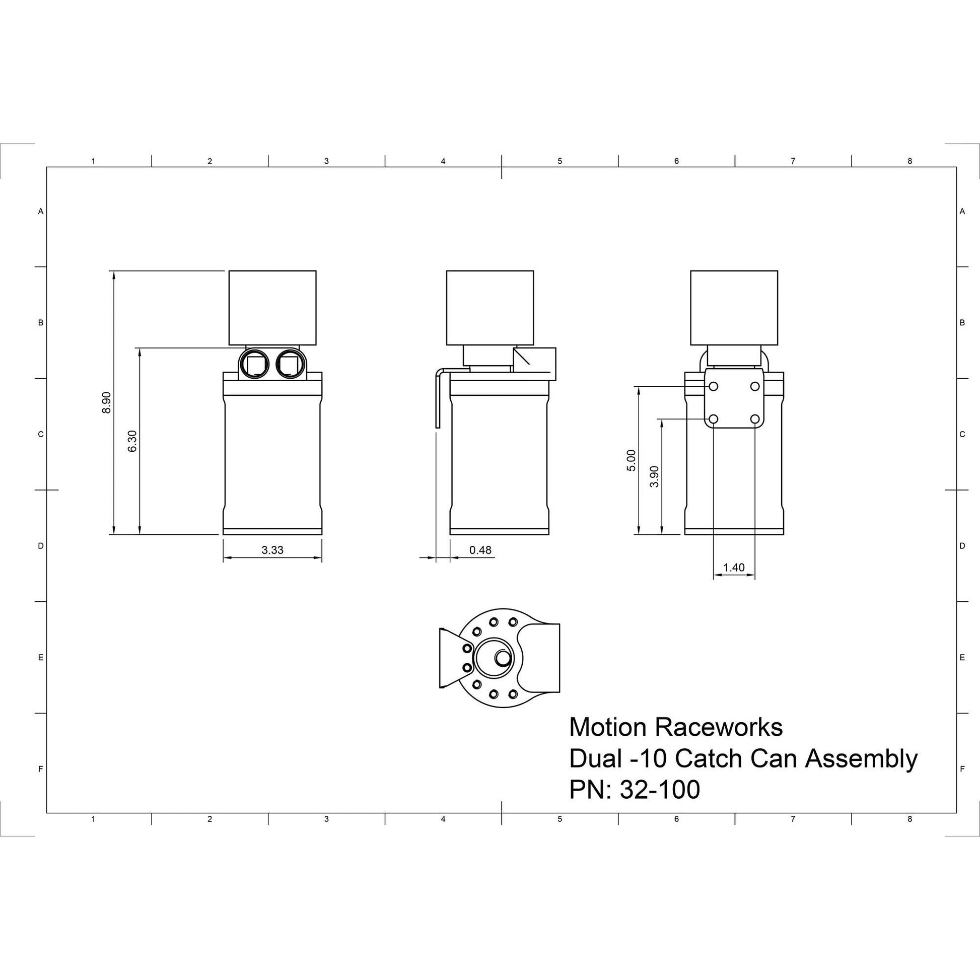 Top Loader Billet Catch Can Gen 3 Coyote Stock Valve Cover Kit 32-100CK3-Motion Raceworks-Motion Raceworks