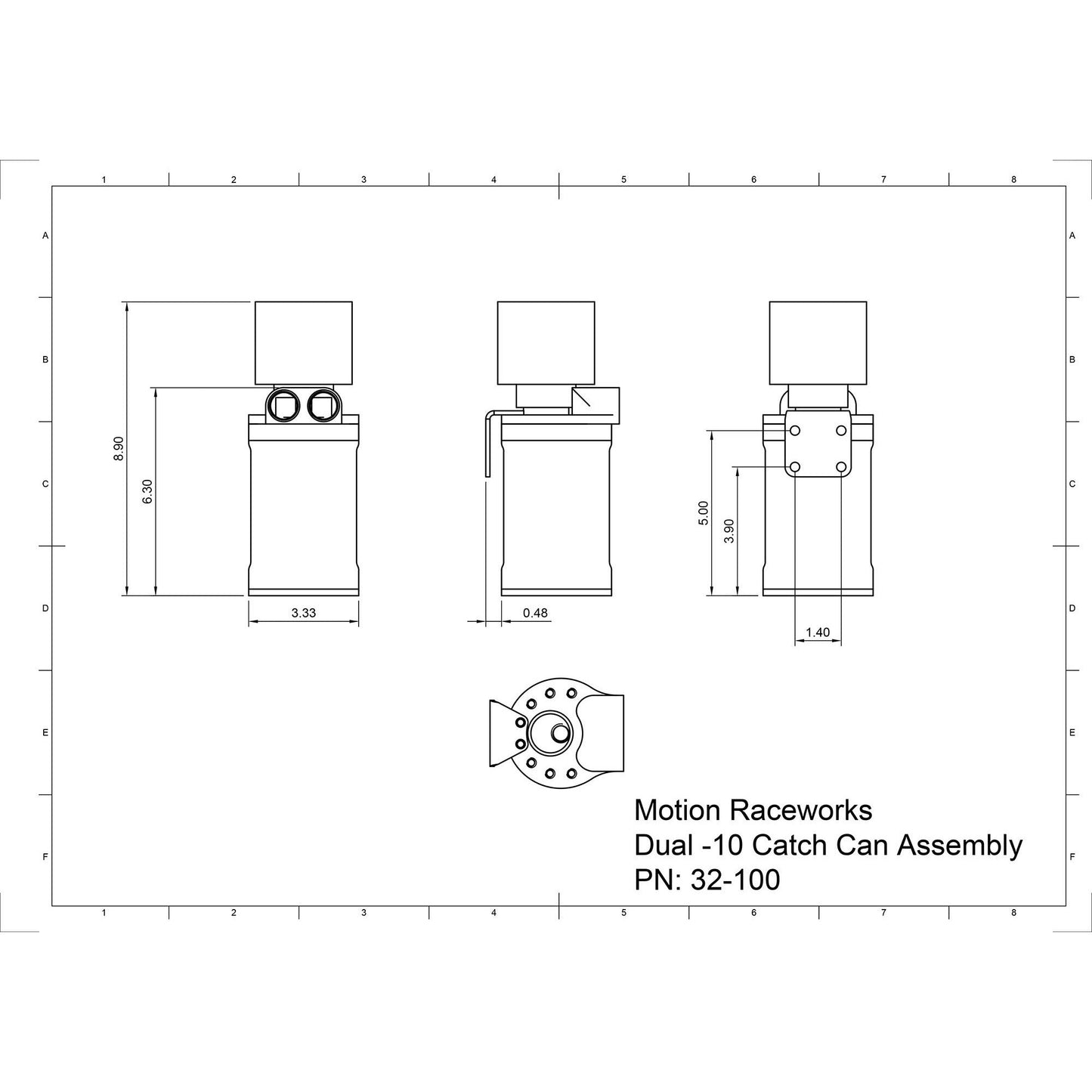 SBC Catch Can Kit For 1.22" Push In Grommets 32-100SBC-Motion Raceworks-Motion Raceworks