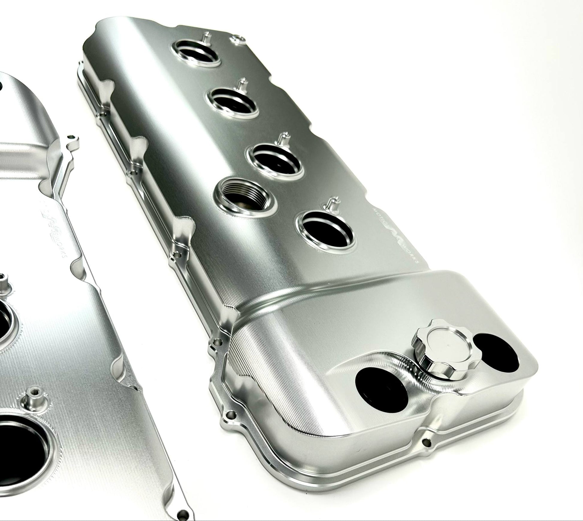 Billet Gen 1/Gen 2 Coyote VCT Valve Covers Clear Anodizing - Motion Raceworks