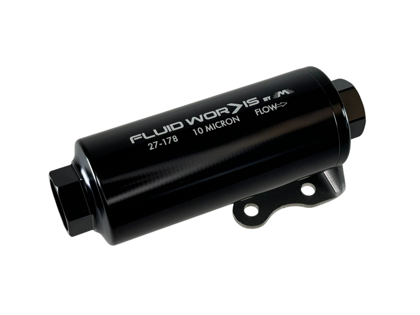 Fluidworks 6GPM Compact 10ORB Post Fuel Filter w/ Mount (10 Micron) - Motion Raceworks