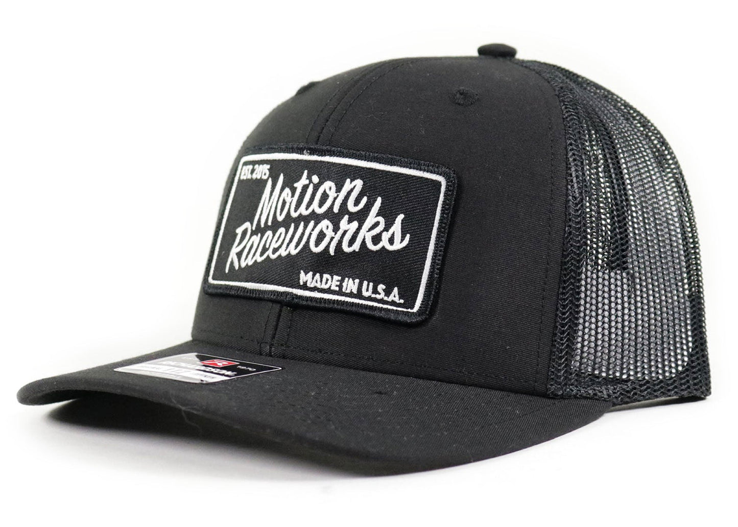 Motion Heritage Hat Black/Black Snapback XL (Extra Large) - Motion Raceworks