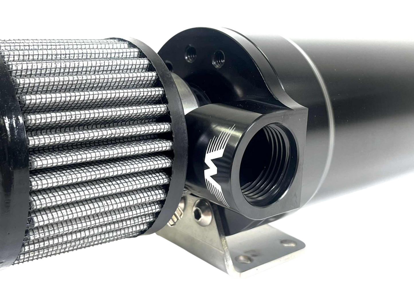 1 Qt XL Top Loader Billet Internally Baffled Oil Catch Can ( Single 12 AN Port ) - Motion Raceworks