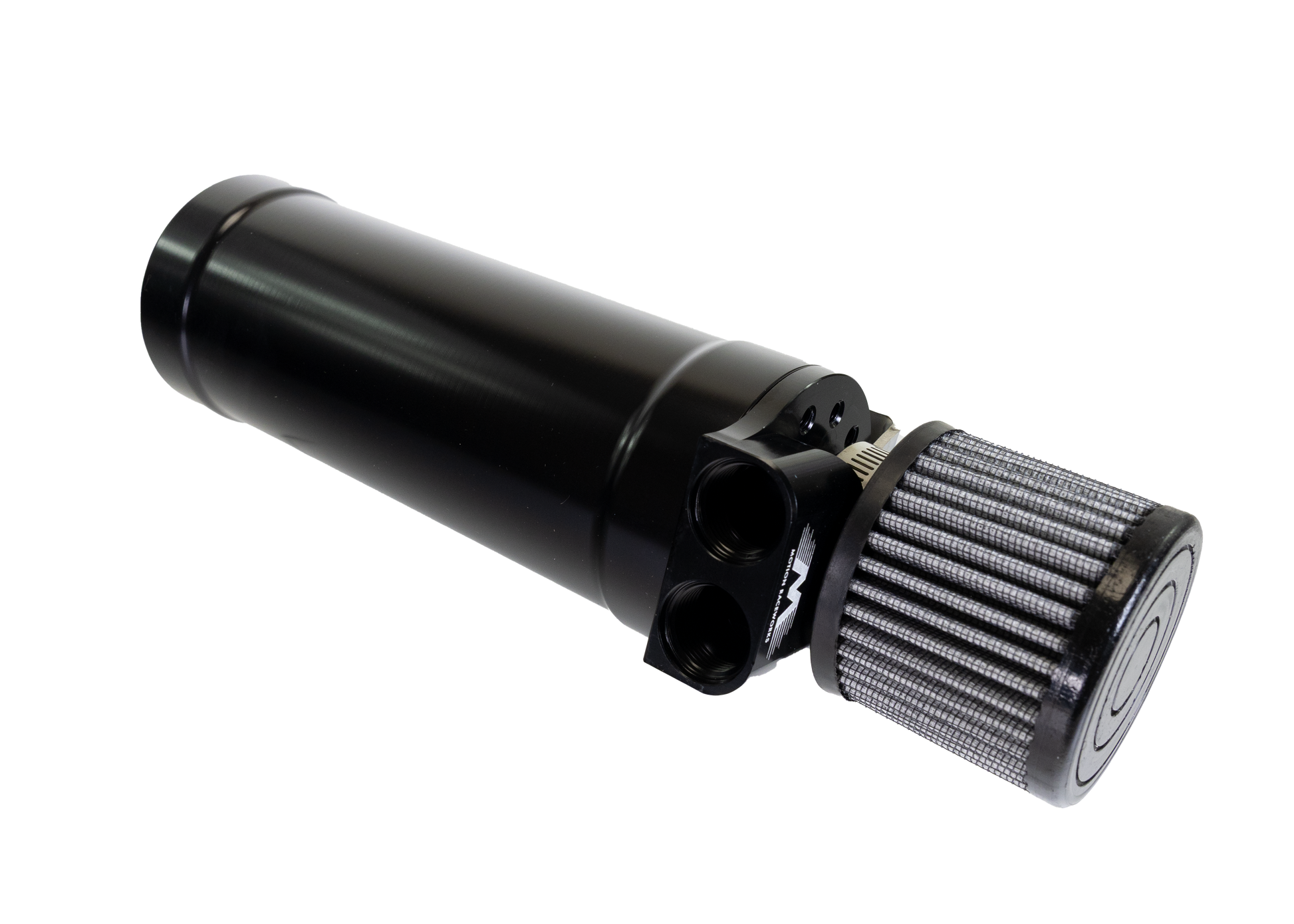 1 Qt XL Top Loader Billet Internally Baffled Oil Catch Can (Dual 10AN Port) - Motion Raceworks