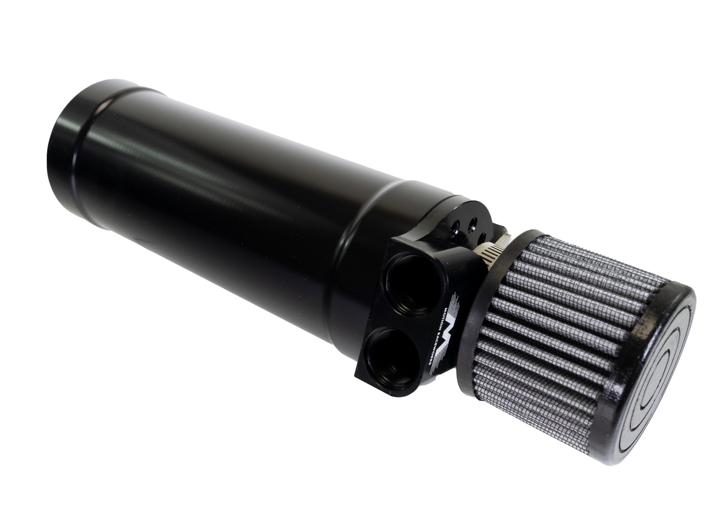 1 Qt XL Top Loader Billet Internally Baffled Oil Catch Can (Dual 10AN Port) - Motion Raceworks