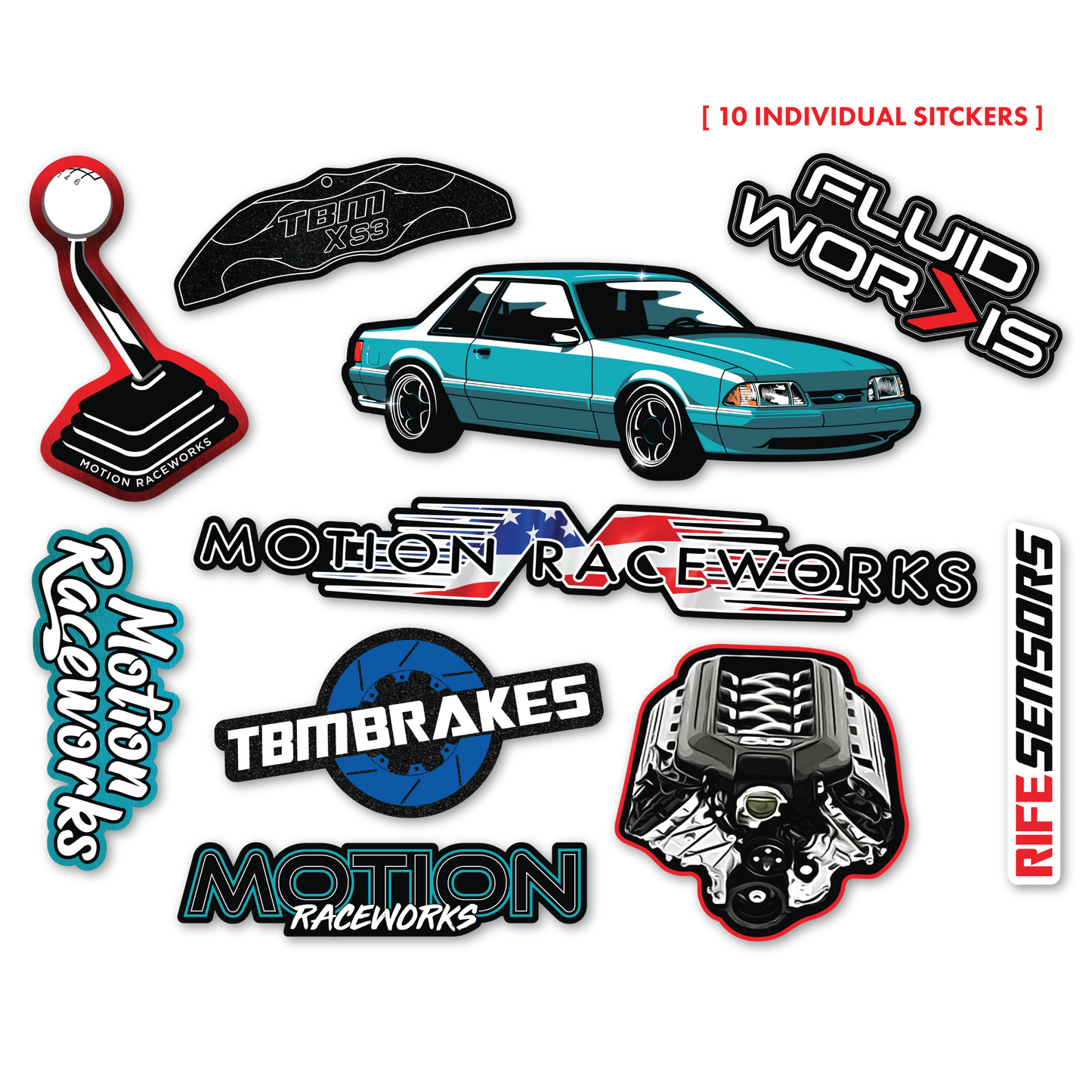 Calypso Foxbody Sticker Sheet 8.5"x11" - Motion Raceworks