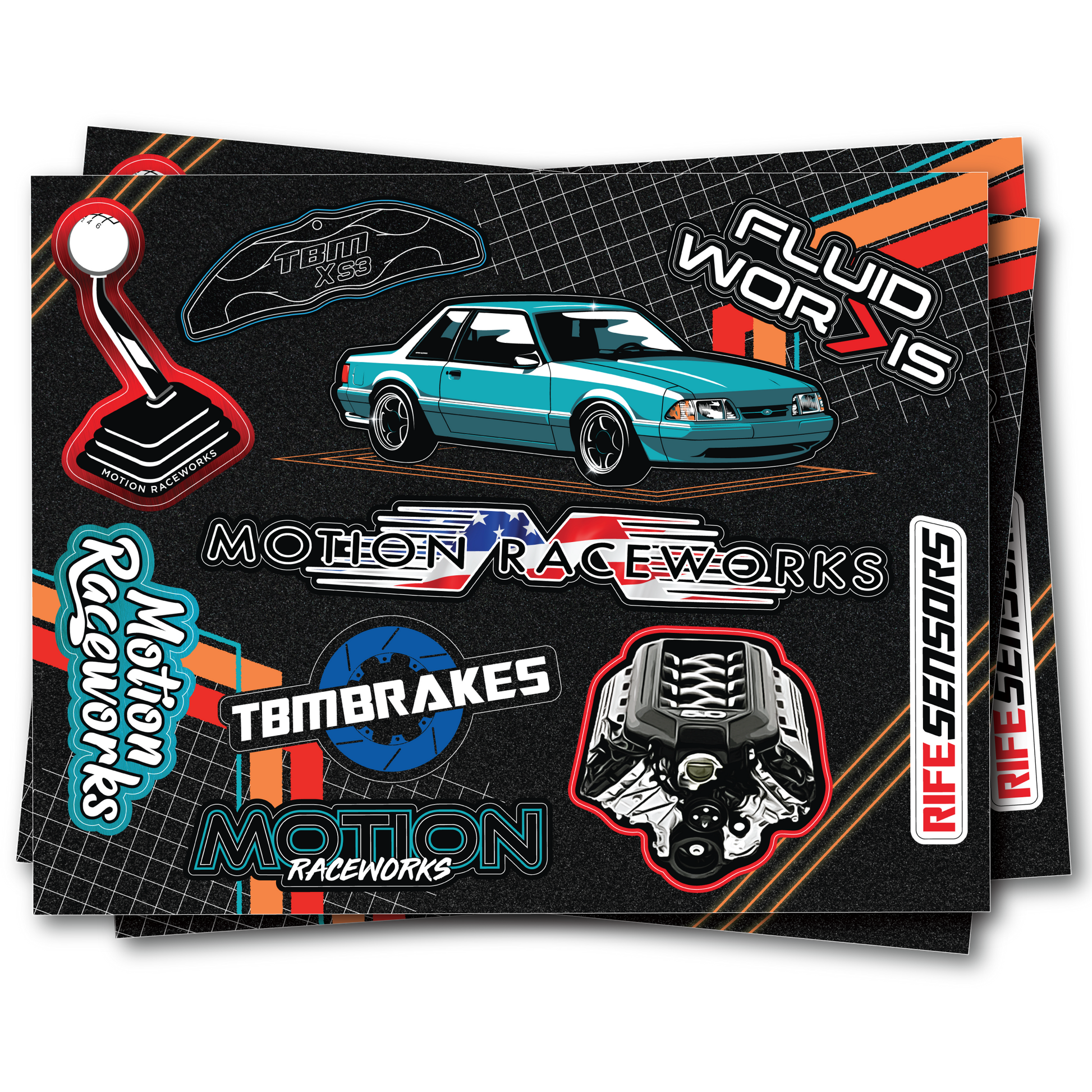 Calypso Foxbody Sticker Sheet 8.5"x11" - Motion Raceworks