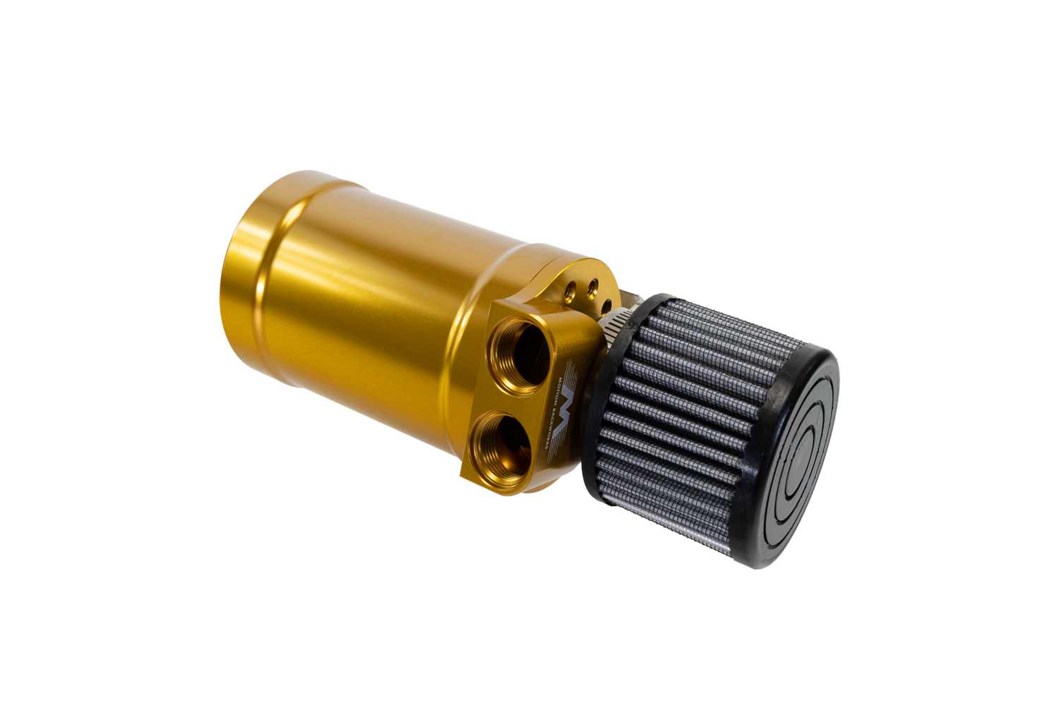 Motion Raceworks Top Loader Billet Oil Catch Can Gold Anodized ( Dual 10 AN Port ) - Motion Raceworks