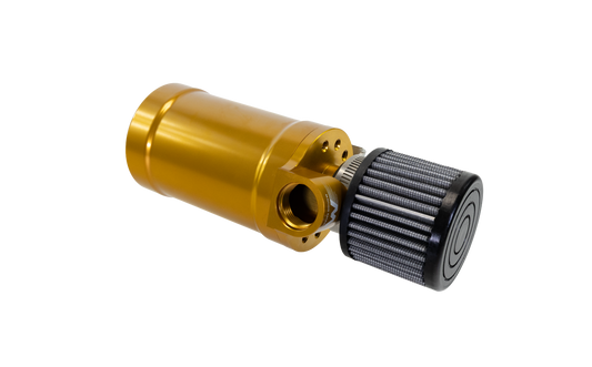 Motion Raceworks Top Loader Billet Oil Catch Can Gold Anodized ( Single 12 AN Port ) - Motion Raceworks