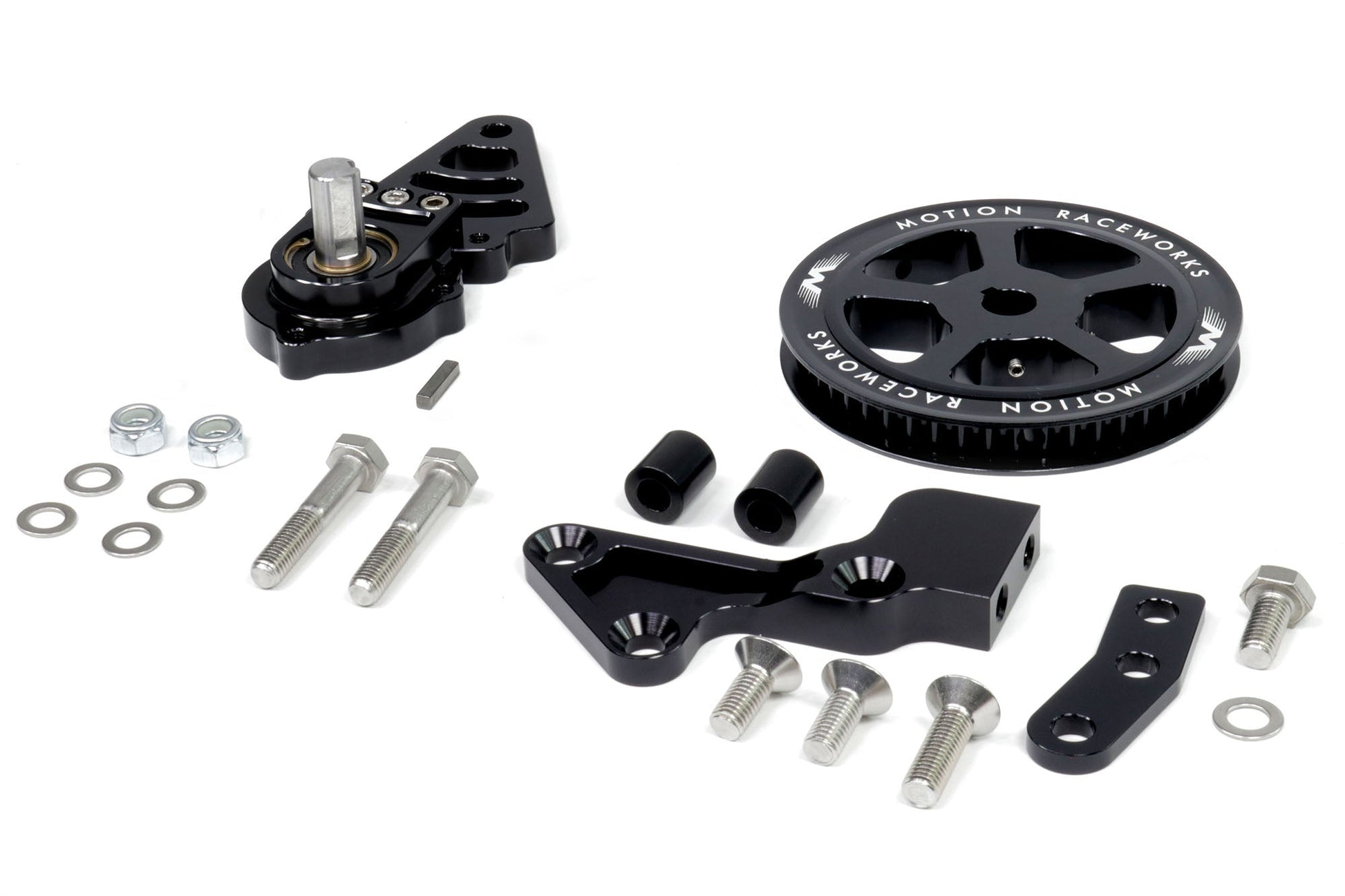 Motion Raceworks Passenger Side Belt Drive LS Mechanical Fuel Pump Bracket F-Body Spacing-Motion Raceworks-Motion Raceworks