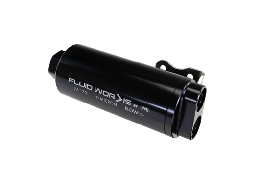 Fluidworks Dual Outlet 12GPM Post Fuel Filter w/ Mount (10 Micron) 27-170 - Motion Raceworks