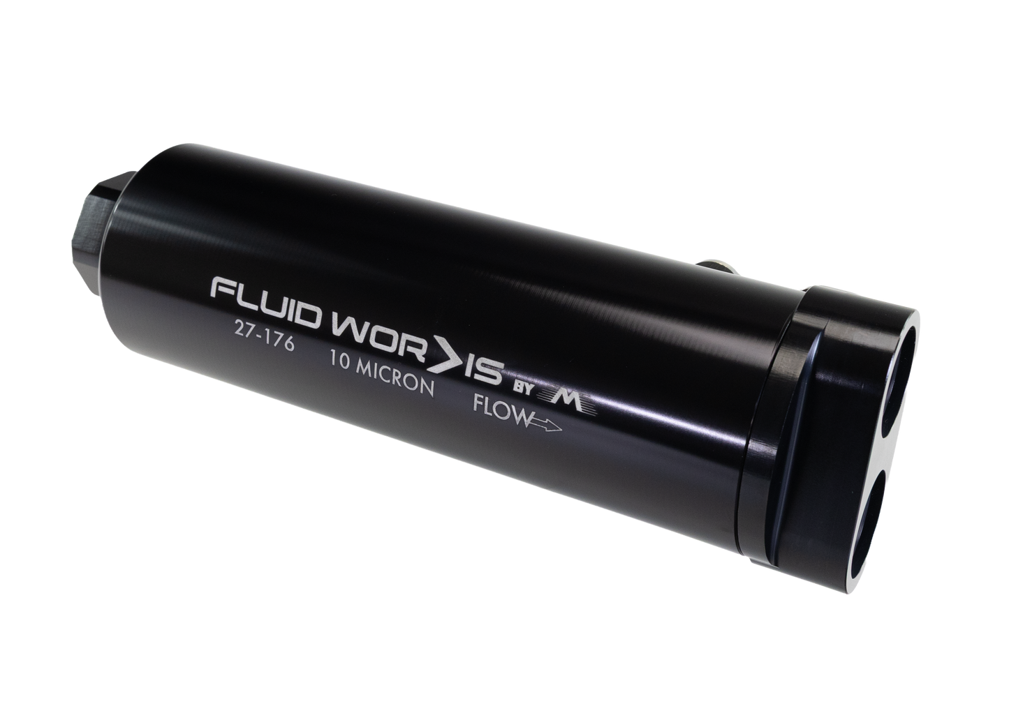 Fluidworks Dual Outlet 32GPM Post Fuel Filter w/ Mount (10 Micron) 27-176 - Motion Raceworks