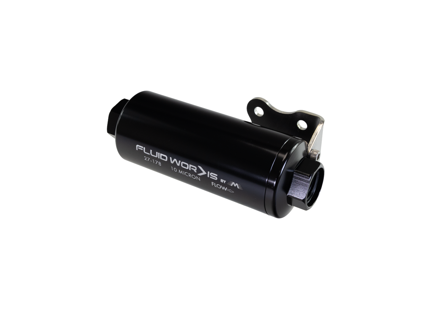 Fluidworks 6GPM Compact 10ORB Post Fuel Filter w/ Mount (10 Micron) - Motion Raceworks