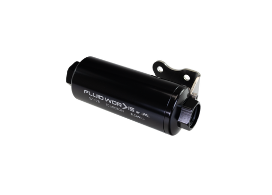 Fluidworks 6GPM Compact 10ORB Post Fuel Filter w/ Mount (10 Micron) - Motion Raceworks