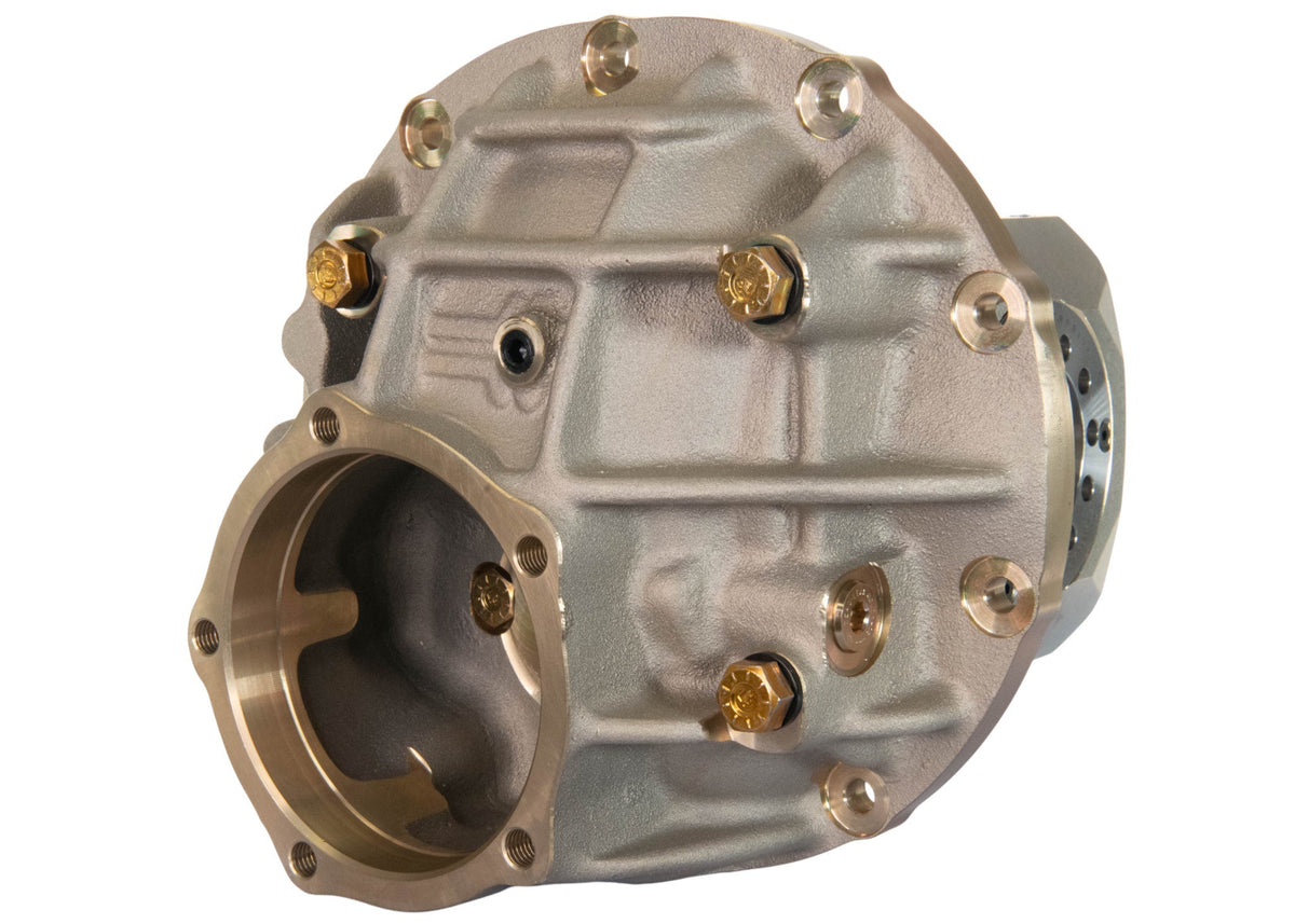 9" Ford Aluminum Thru Bolt Case 3.062" Bearing w/ Aluminum Caps (Gold Finish)