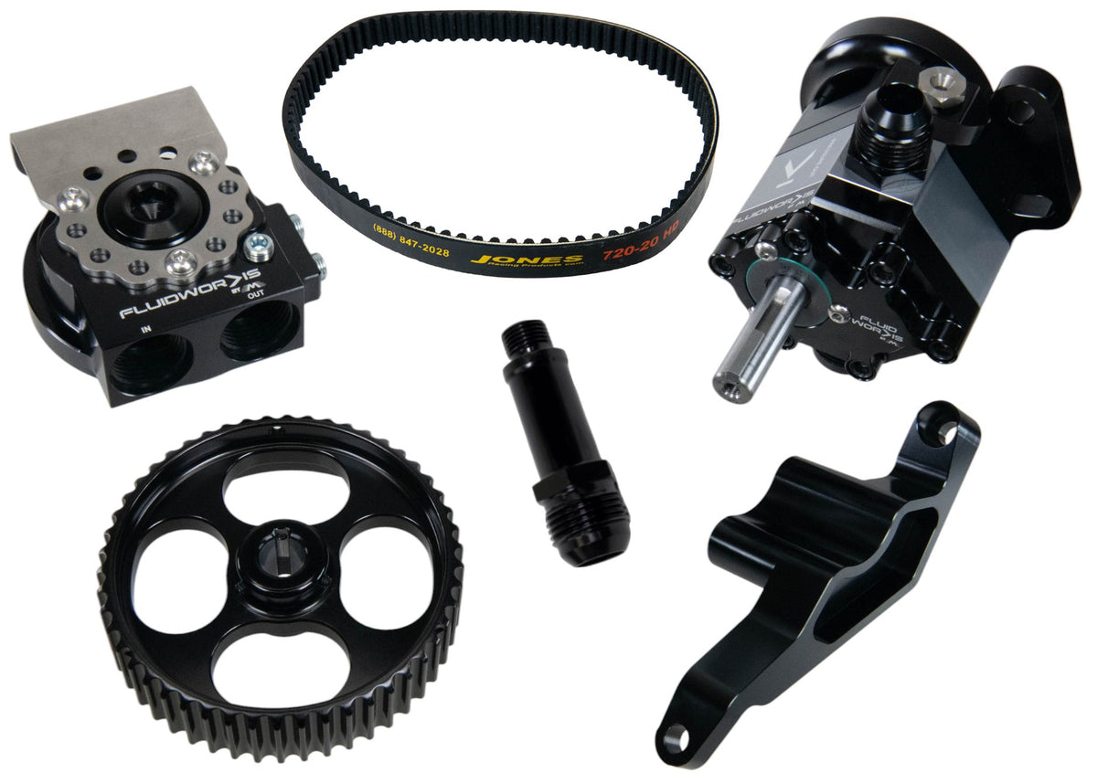 LS Single Stage External Wet Sump Oiling System Kit 56 tooth HTD (Passenger Side) - Motion Raceworks