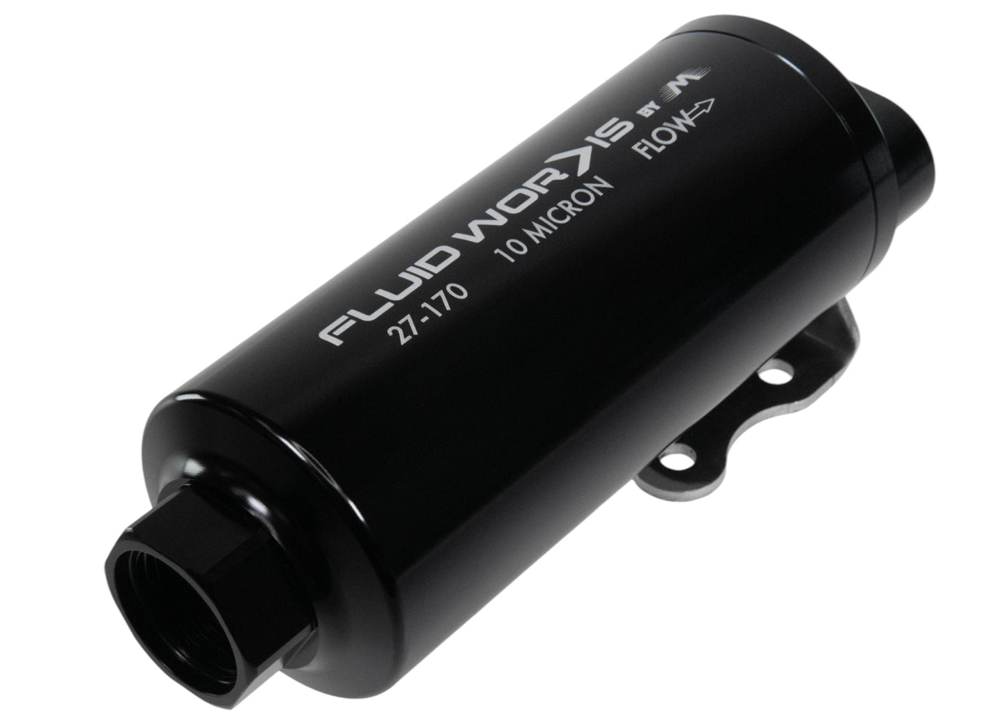 Fluidworks Dual Outlet 12GPM Post Fuel Filter w/ Mount (10 Micron) - Motion Raceworks