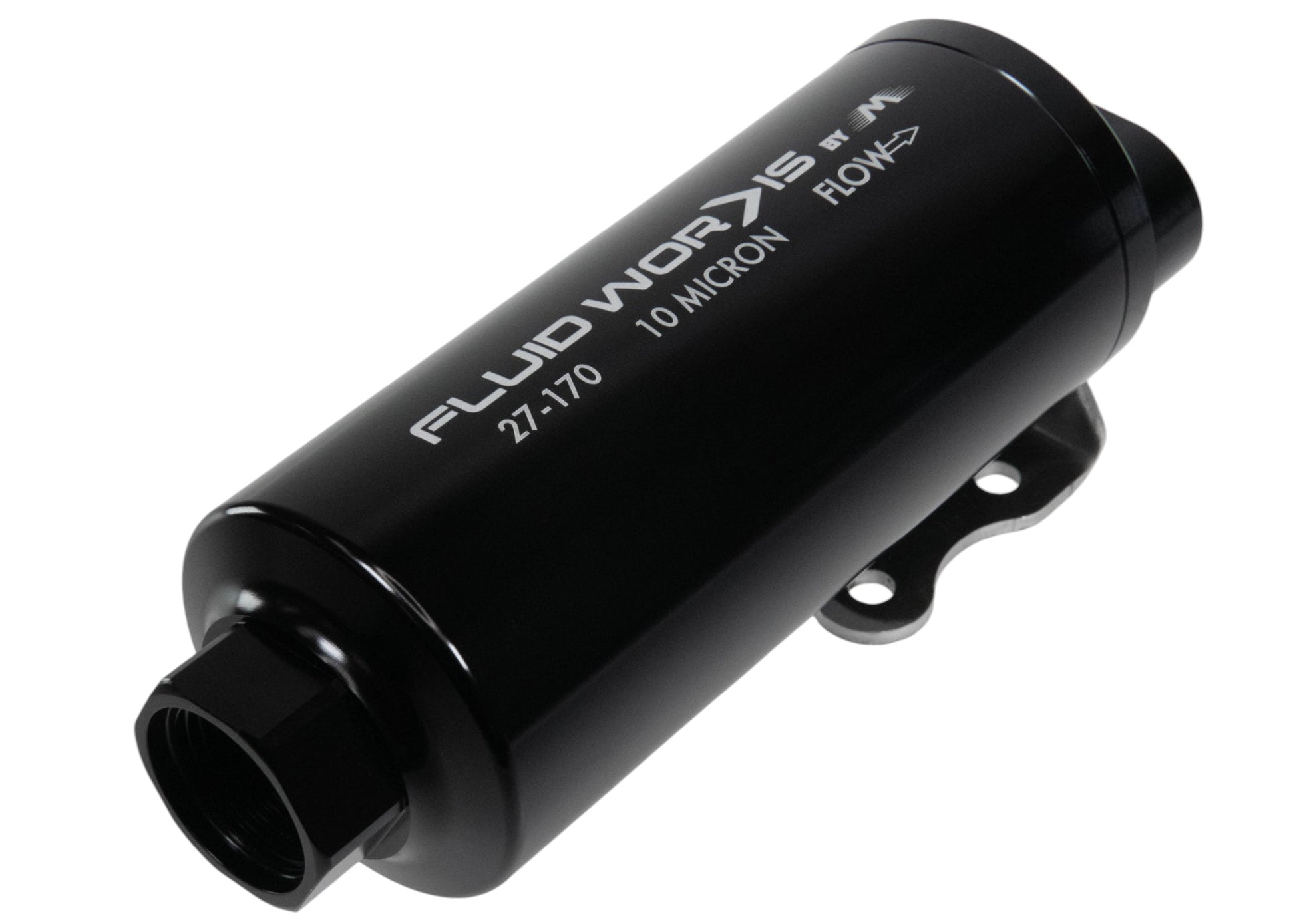Fluidworks Dual Outlet 12GPM Post Fuel Filter w/ Mount (10 Micron) - Motion Raceworks