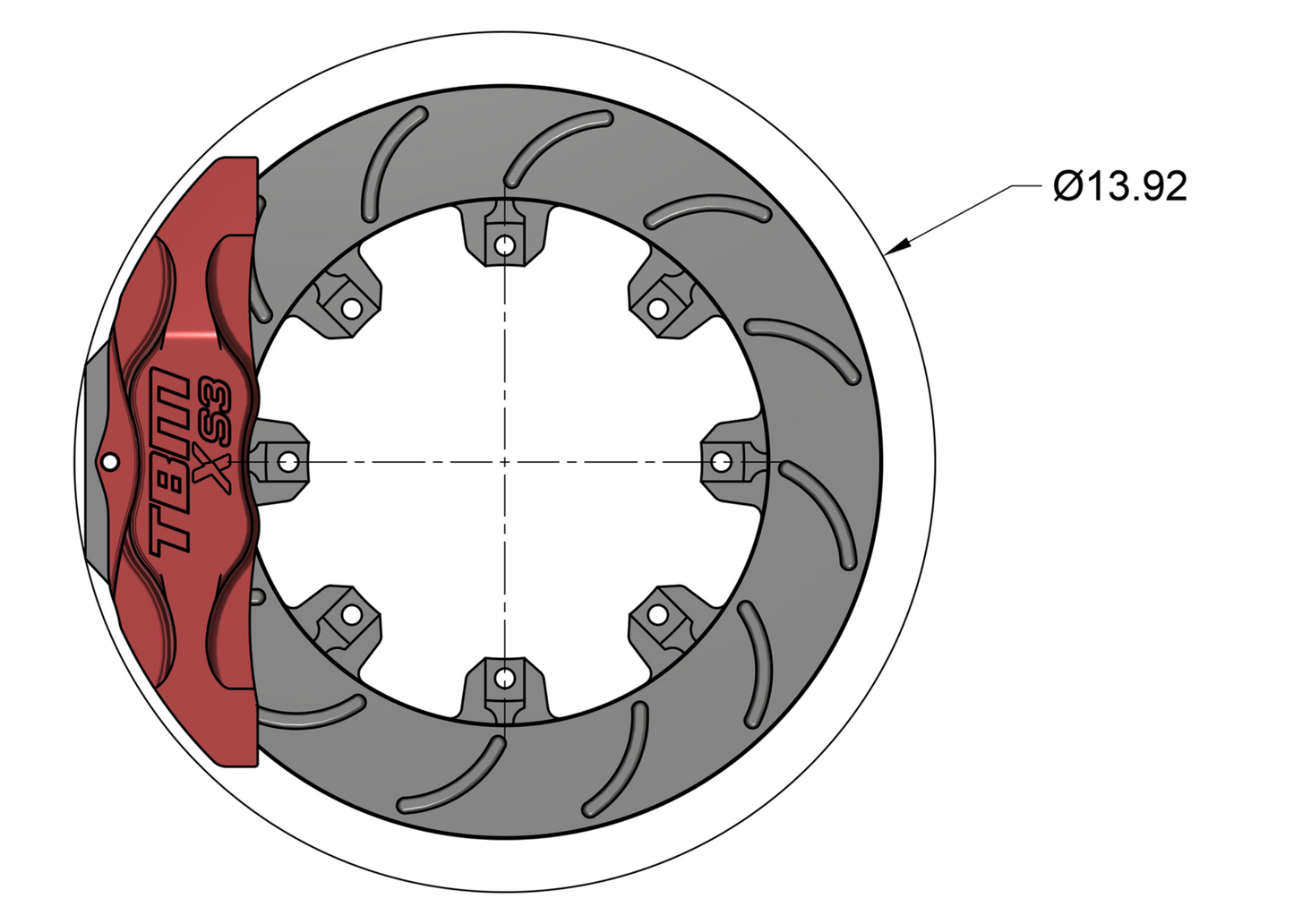 S650 Mustang XS3 Front Extreme Street Brake Kit - Motion Raceworks