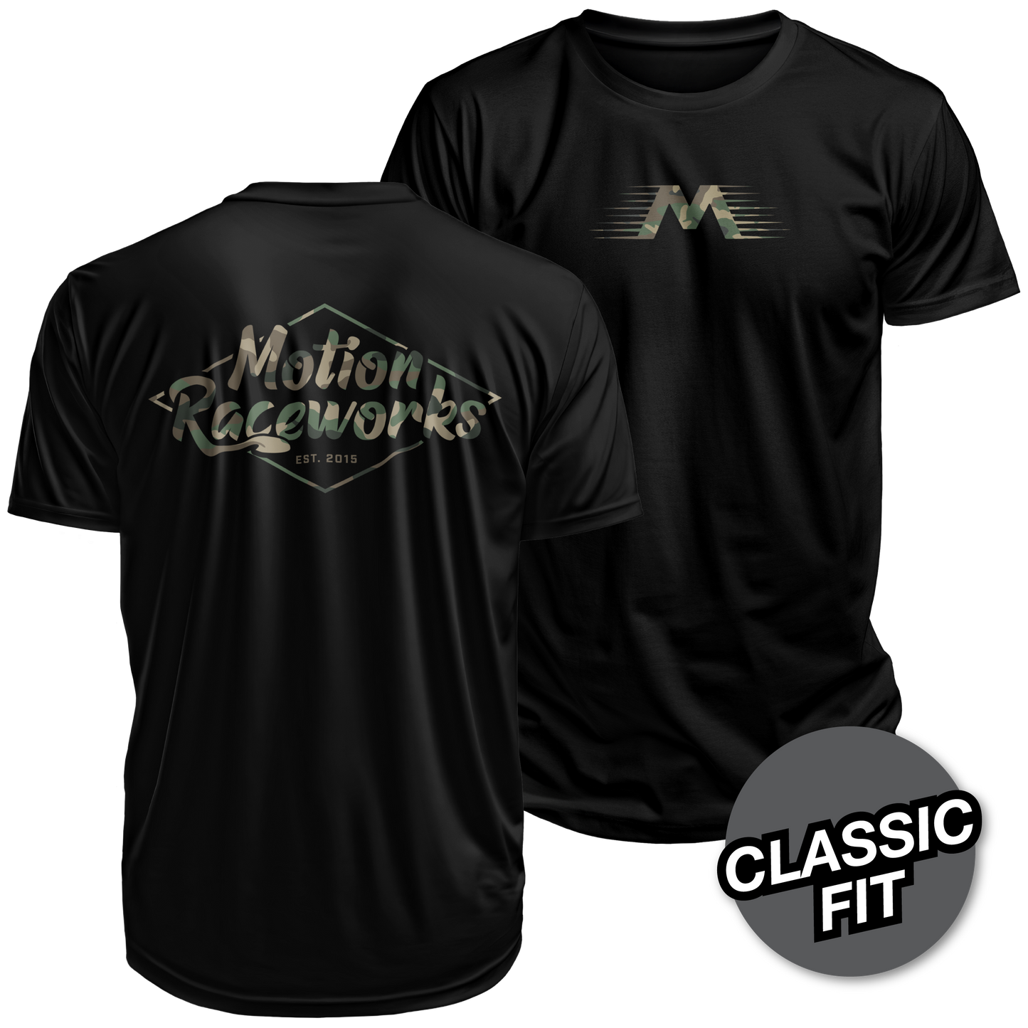 Motion Camoflauge Black Shirt Gildan - Motion Raceworks
