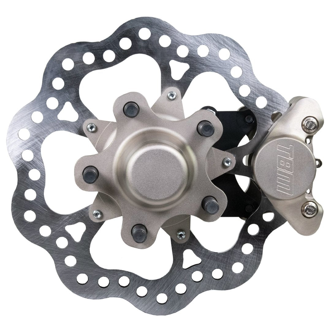 TRZ 328-32 (79-81 Camaro/79 Nova) Stock Height Billet Spindle Lightweight 2 Piston Front Brake Kit - Motion Raceworks