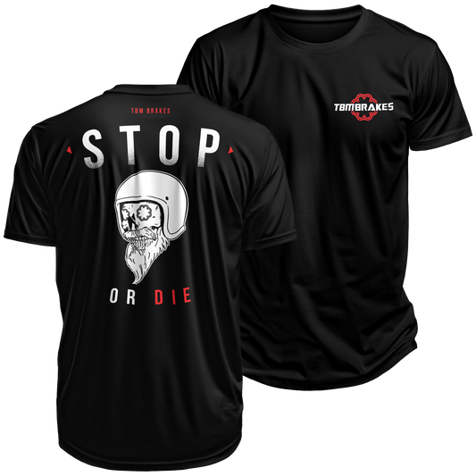 Stop or Die Skull Shirt TBM Brakes (Black) S-4X - Motion Raceworks