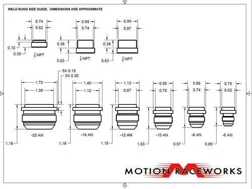 '-10 AN Weld Bung Aluminum 34-40010-Motion Raceworks-Motion Raceworks