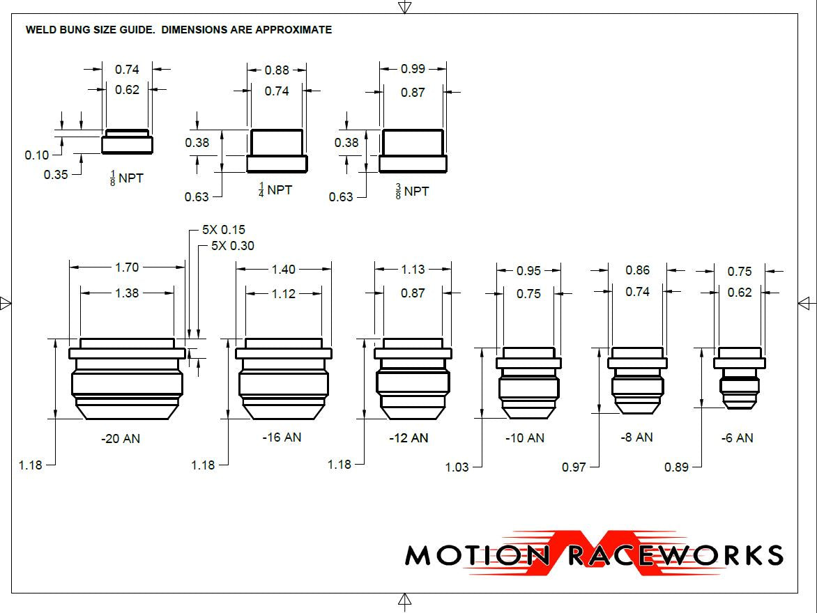 Aluminum 1/8" NPT Weld Bung 6061 34-40018-Motion Raceworks-Motion Raceworks
