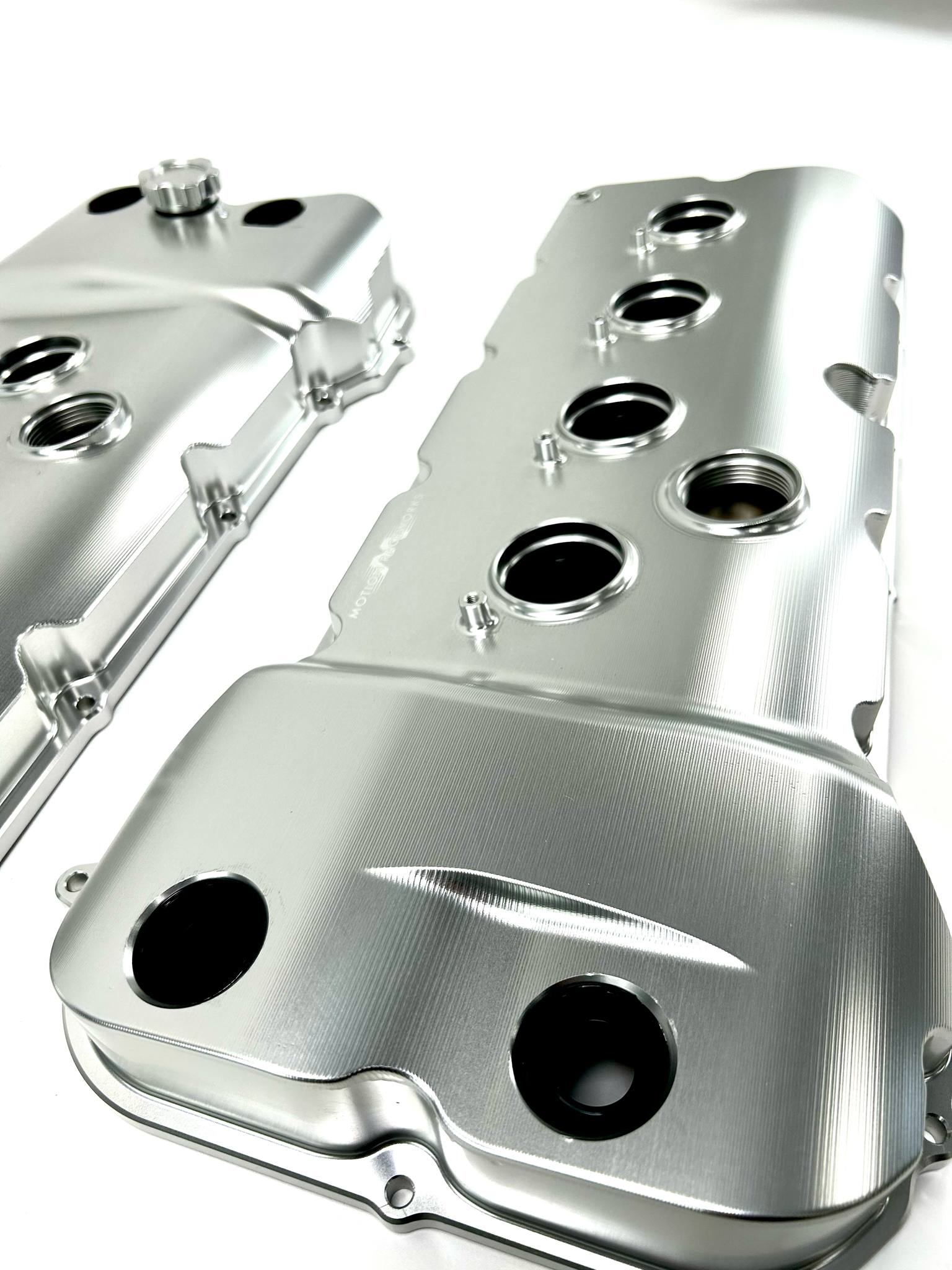 Billet Gen 1/Gen 2 Coyote VCT Valve Covers Clear Anodizing - Motion Raceworks