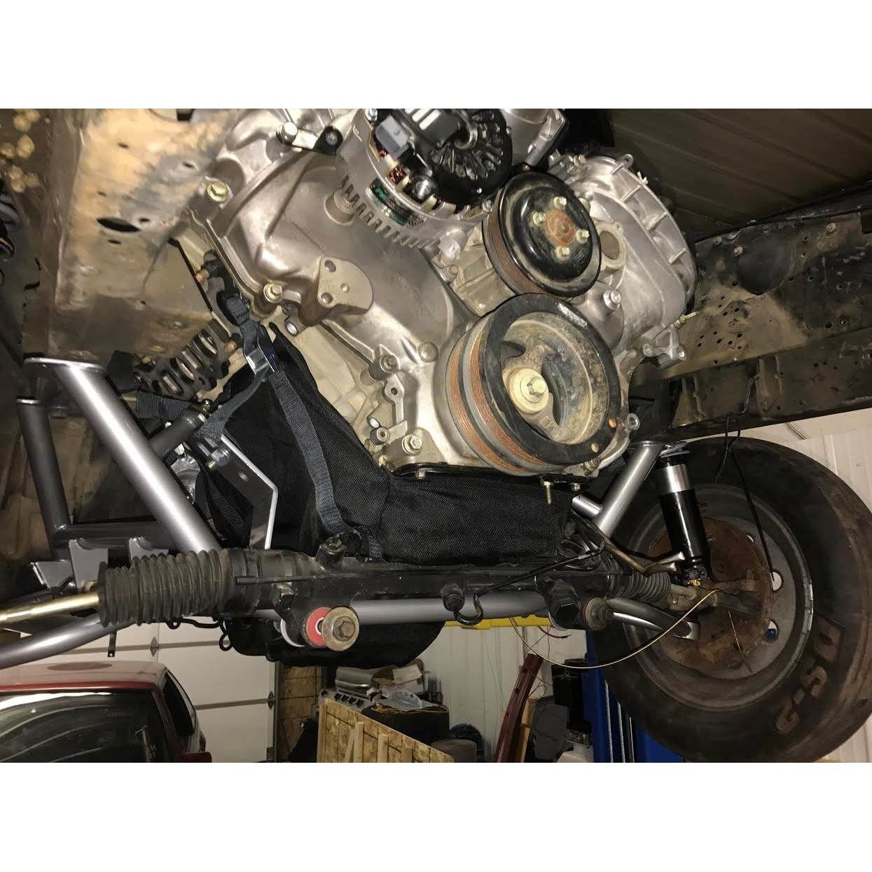Motion Raceworks 4.6 & 5.4 Modular Ford Engine Diaper, NHRA & IHRA Approved (For Motor Mounts, w/Cutouts)-Motion Raceworks-Motion Raceworks