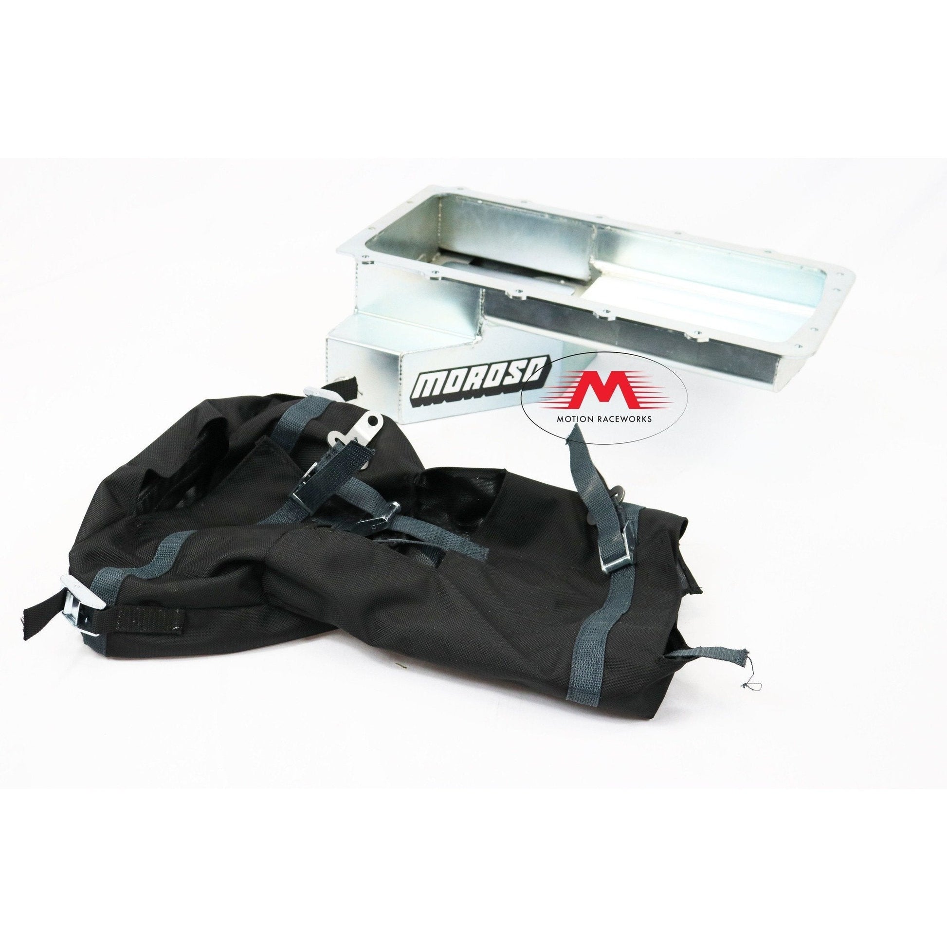Motion Raceworks 5.0 Coyote Engine Diaper, NHRA & IHRA Approved (Moroso 20571/20577 Pan, For Motor Mounts, w/Cutouts)-Motion Raceworks-Motion Raceworks
