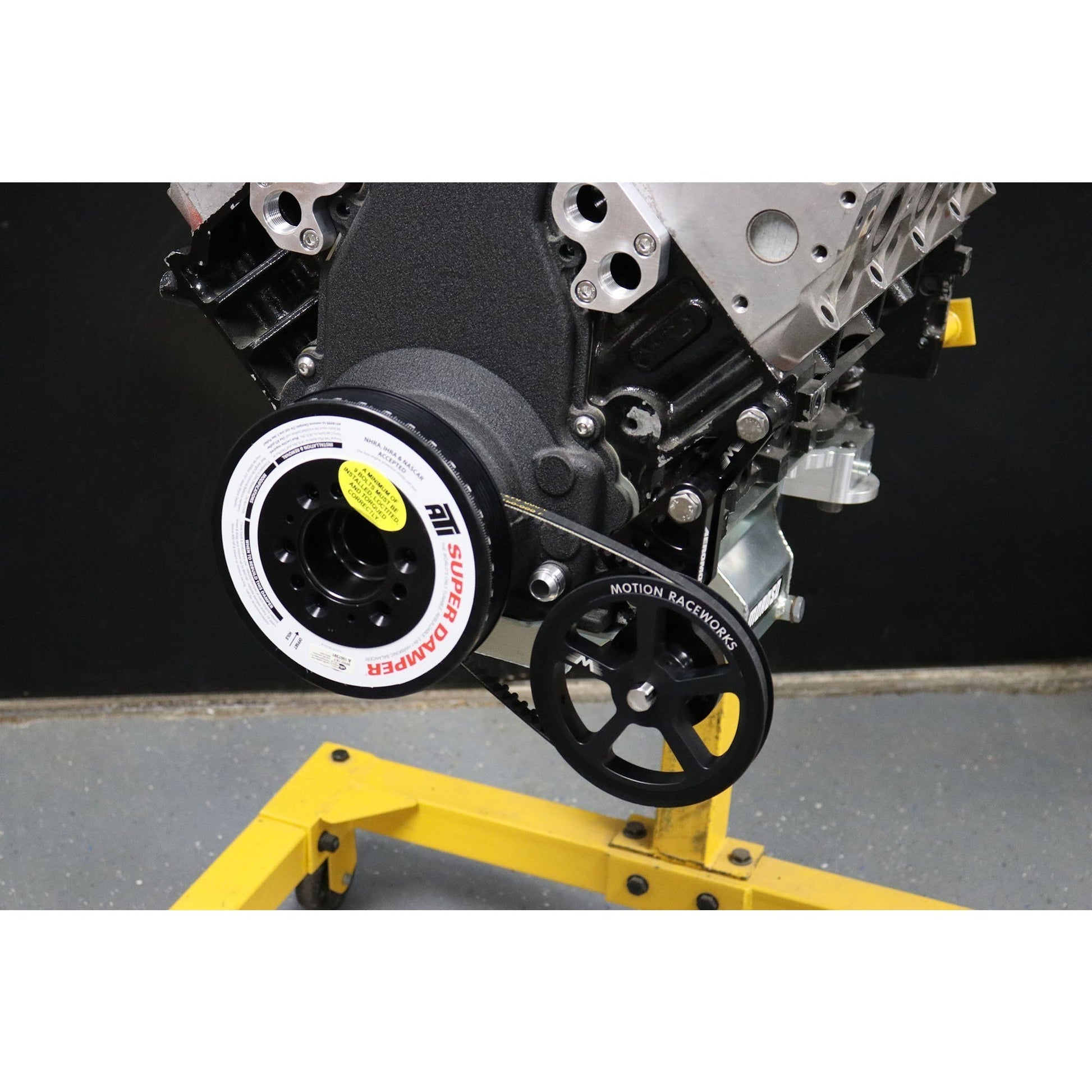 Motion Raceworks Driver Side LS Mechanical Belt Drive Fuel Pump Bracket Corvette Spacing-Motion Raceworks-Motion Raceworks