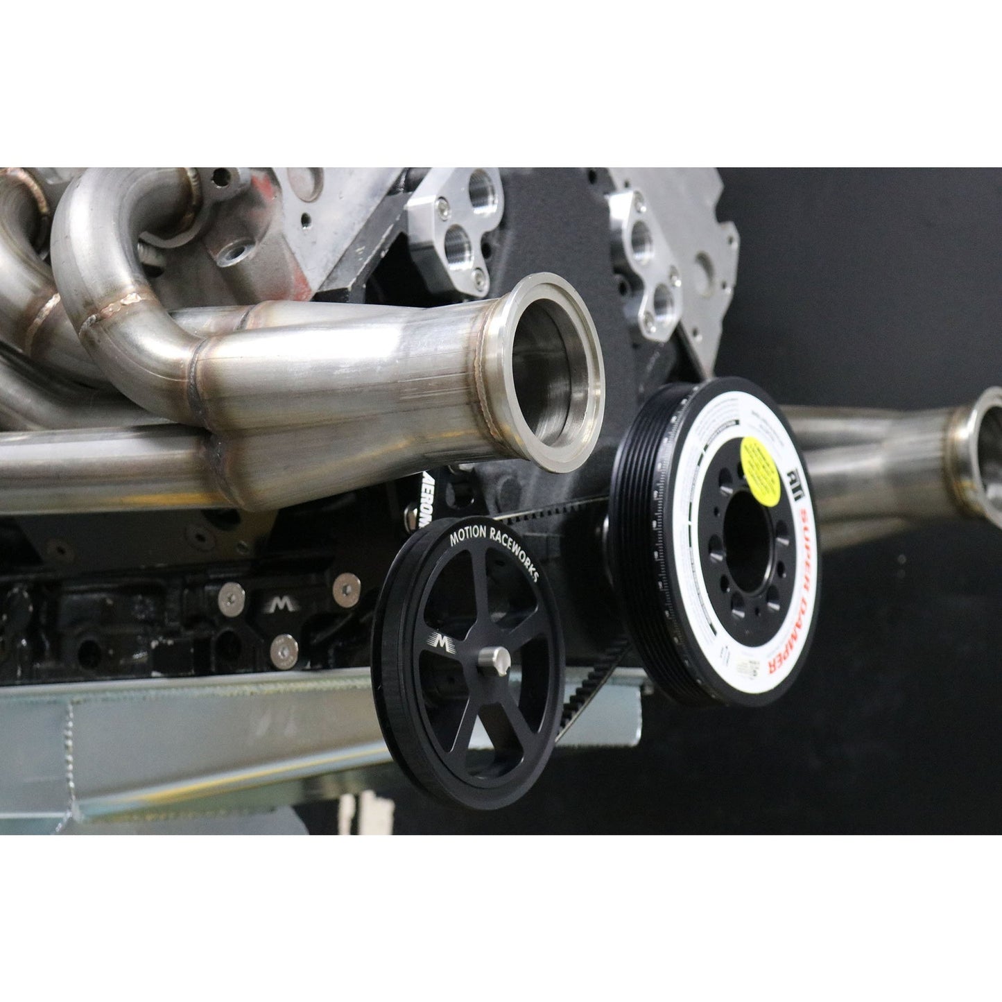 Motion Raceworks Passenger Side Belt Drive LS Mechanical Fuel Pump Bracket F-Body Spacing-Motion Raceworks-Motion Raceworks
