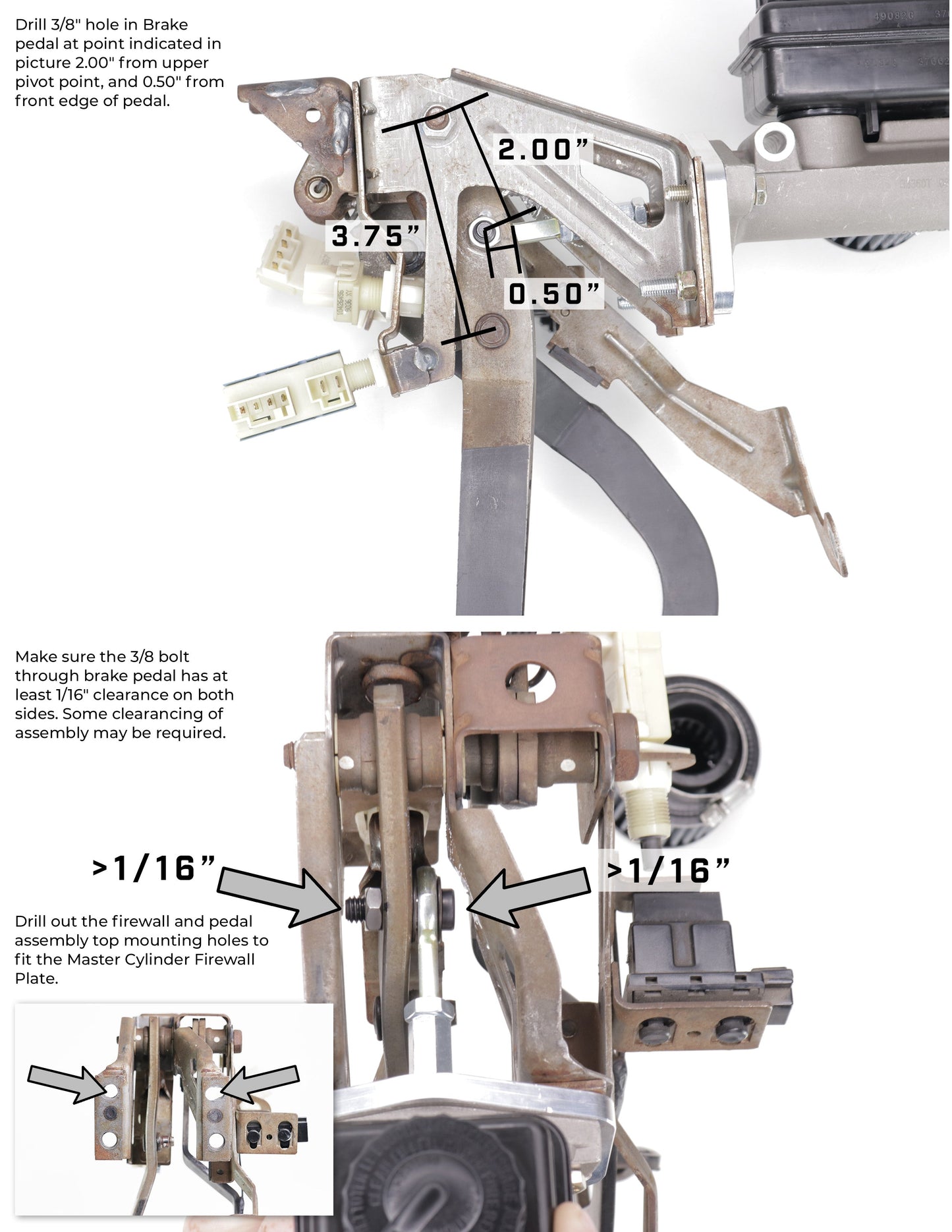 Motion Raceworks 1993-02 Camaro / Firebird 4th Gen F-Body Billet Aluminum Manual Master Cylinder Conversion Kit 20-10014-3-TBM Brakes-Motion Raceworks