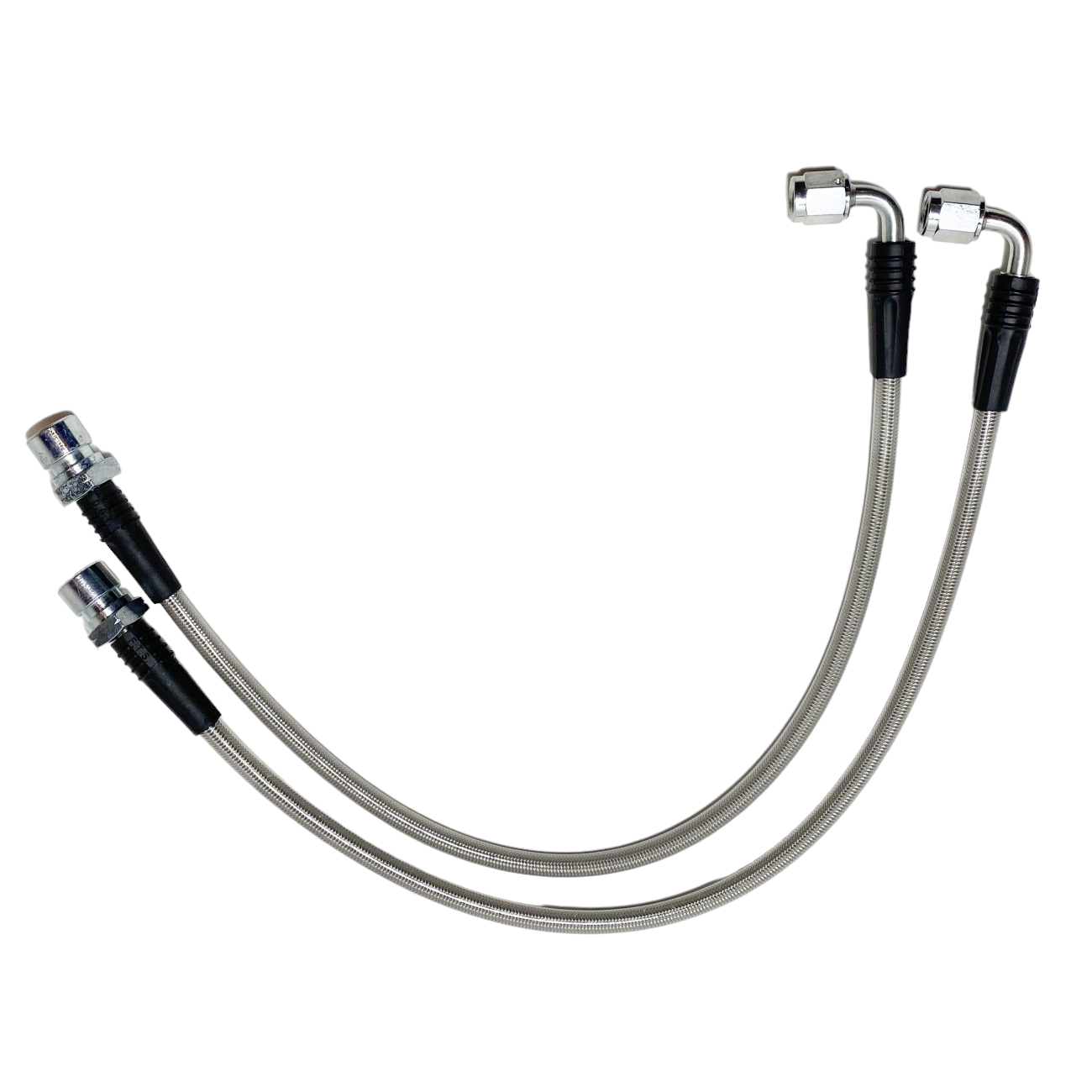 S550 & S650 Mustang F3 Brake Line Kit +9" From Stock Length -03AN 90° Female on Caliper End, 010-0250R9 - Motion Raceworks